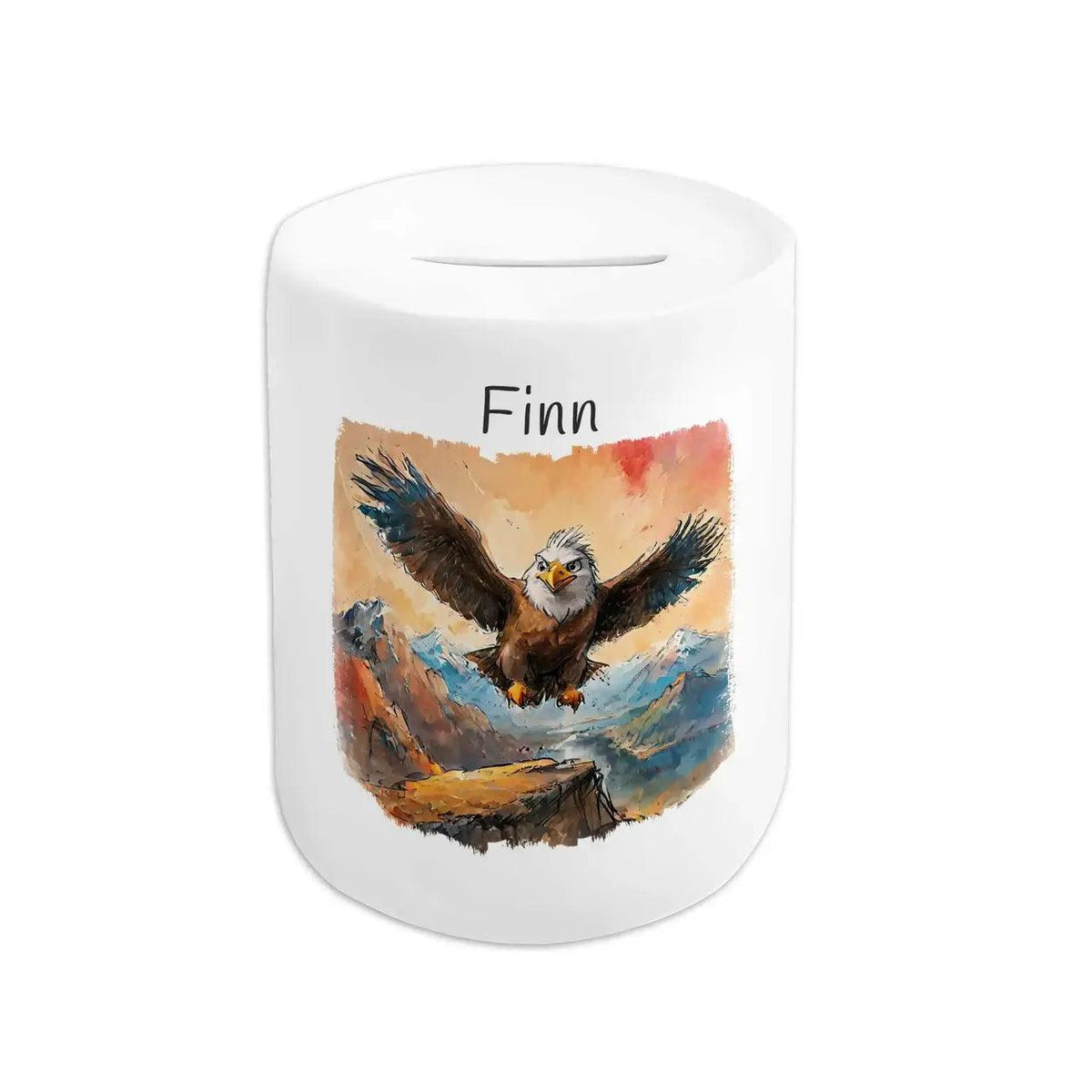 Spardose personalisiert Adler Abenteuer - Druckerino