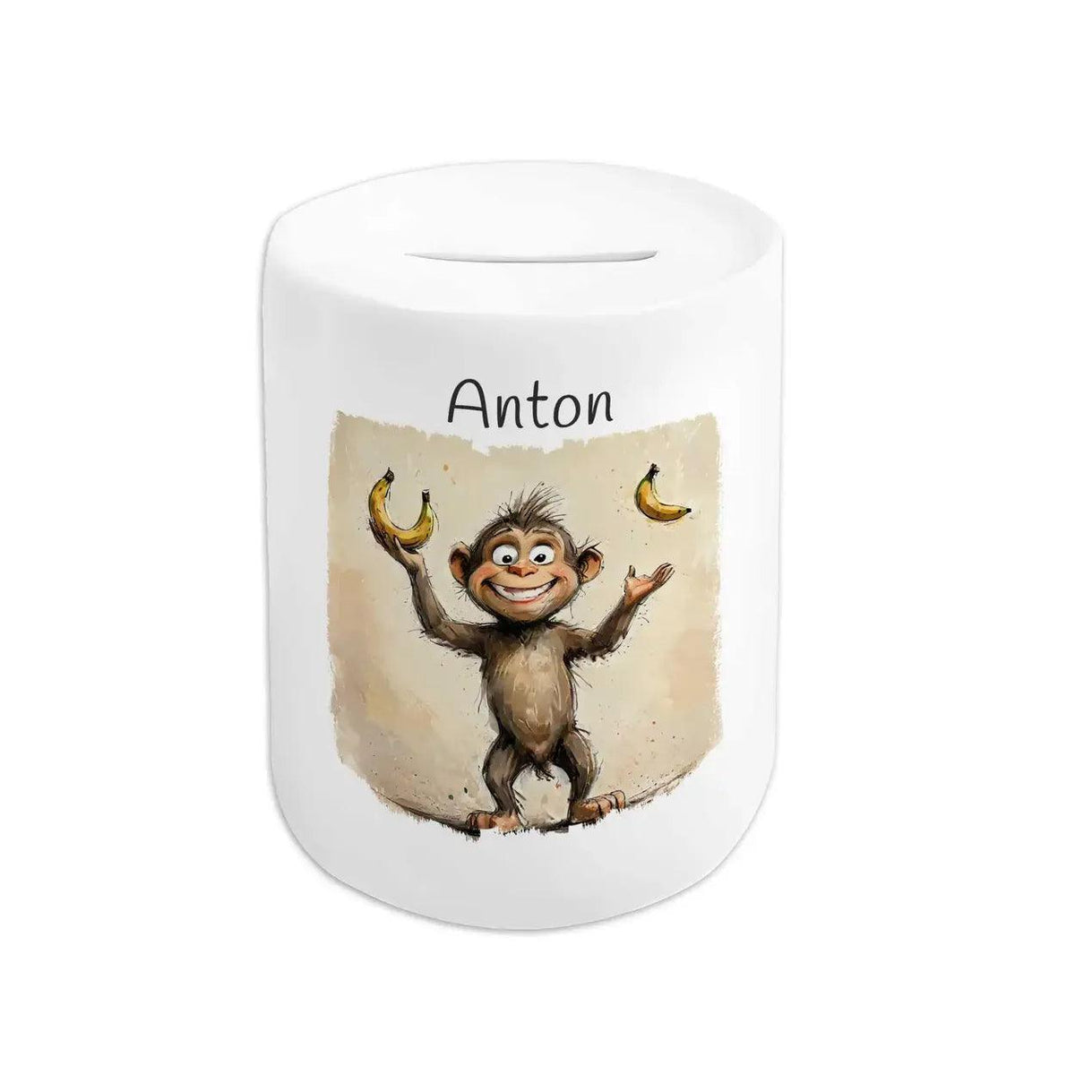 Spardose personalisiert Dschungel-Spaß Affe - Druckerino