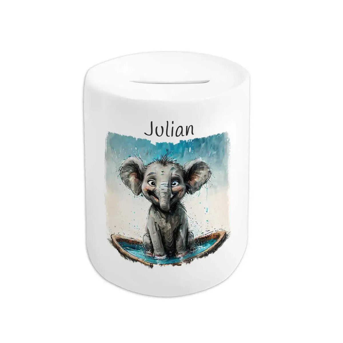 Spardose personalisiert Dschungelabenteuer Elefant - Druckerino