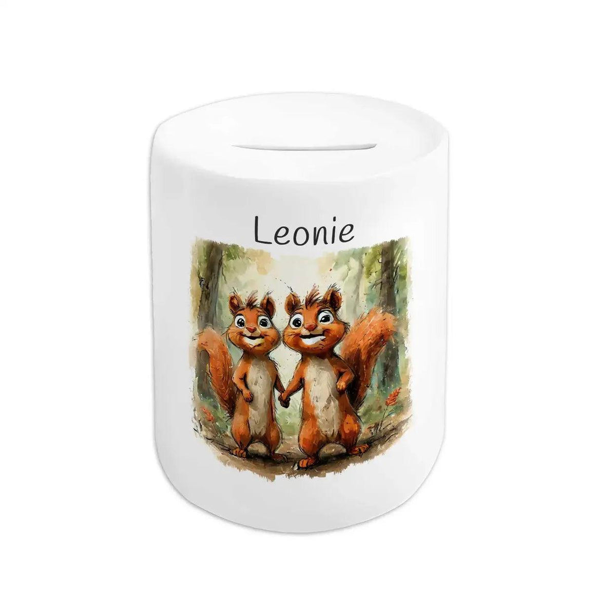 Spardose personalisiert Eichhörnchen-Kumpel - Druckerino