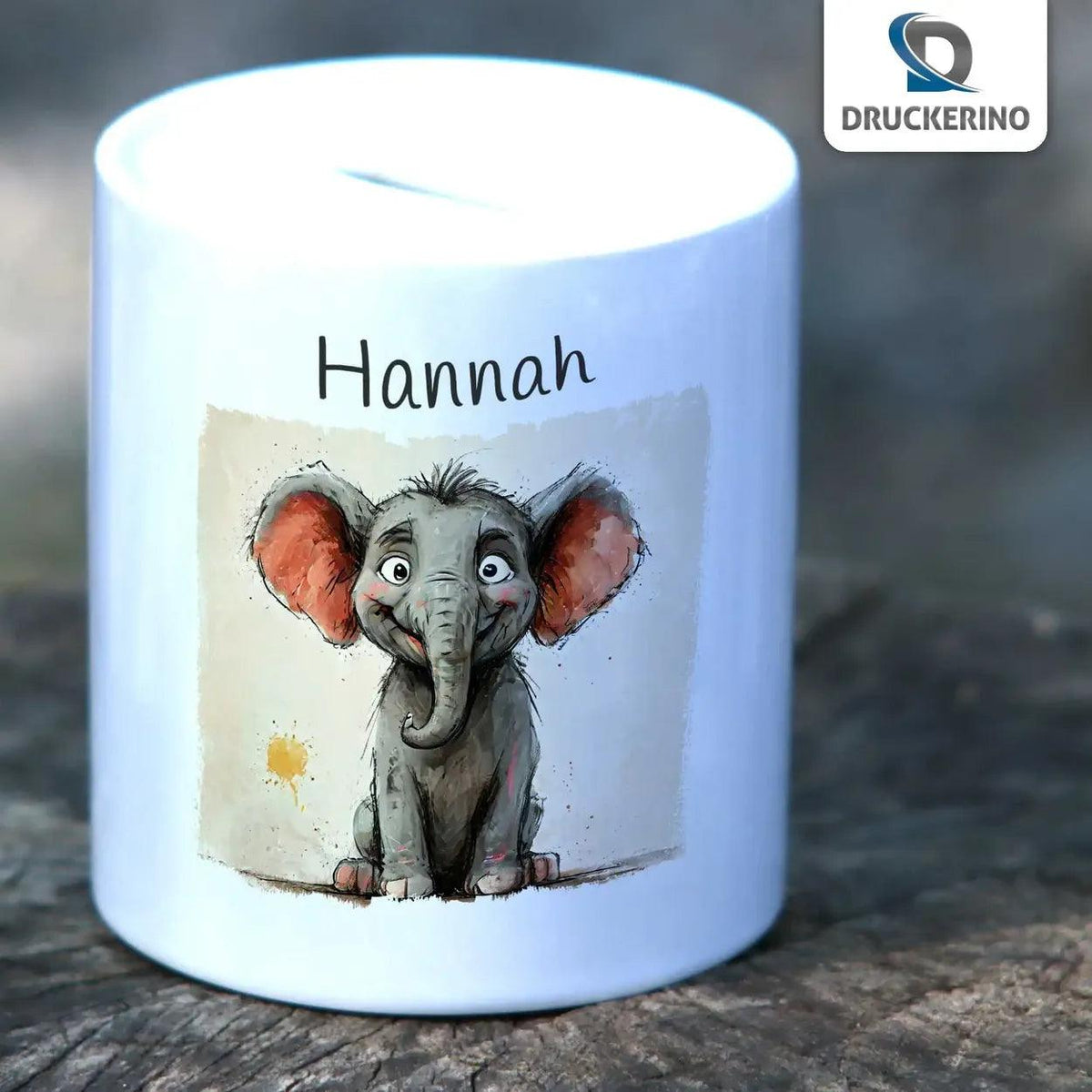Spardose personalisiert Elefant - Druckerino