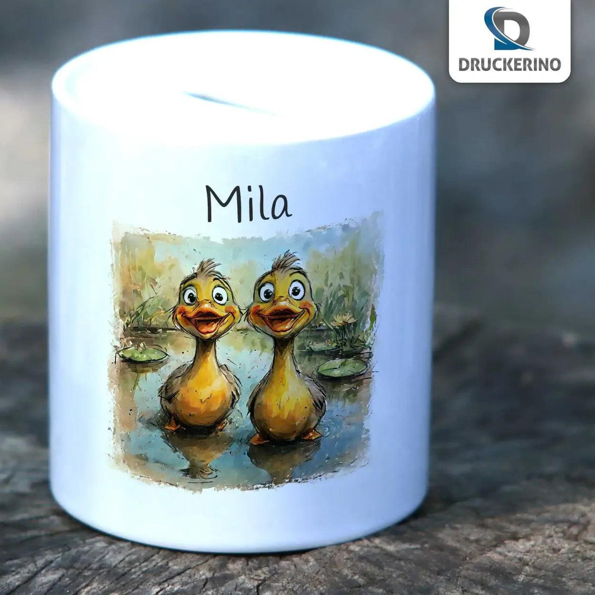 Spardose personalisiert Entenfreude - Druckerino