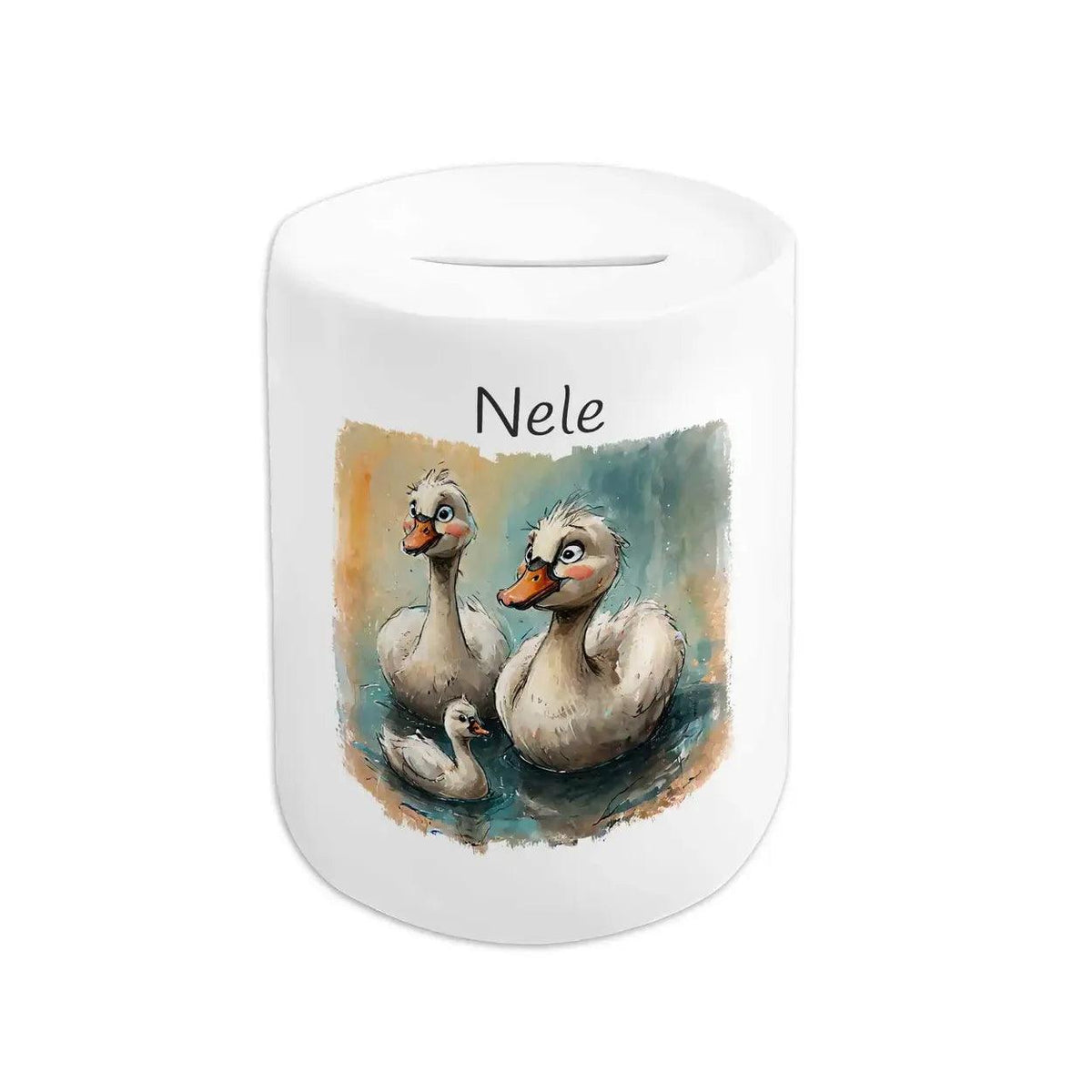 Spardose personalisiert Entengeschwister - Druckerino