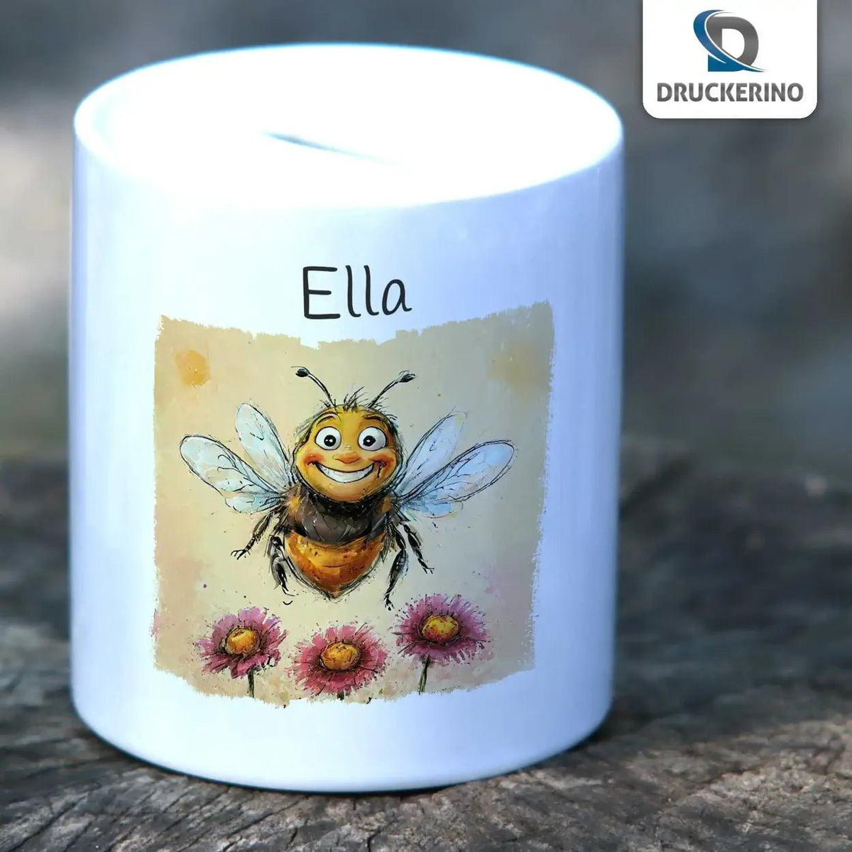 Spardose personalisiert Fleißige Bienen - Druckerino