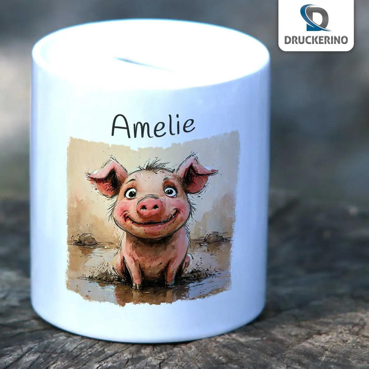 Spardose personalisiert Glücksschweinchen - Druckerino