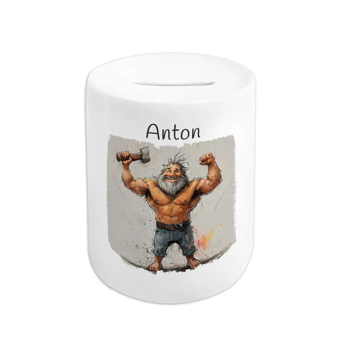 Spardose personalisiert Hammer-Held - Druckerino