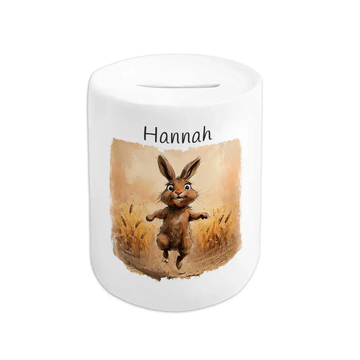 Spardose personalisiert Hasenabenteuer - Druckerino