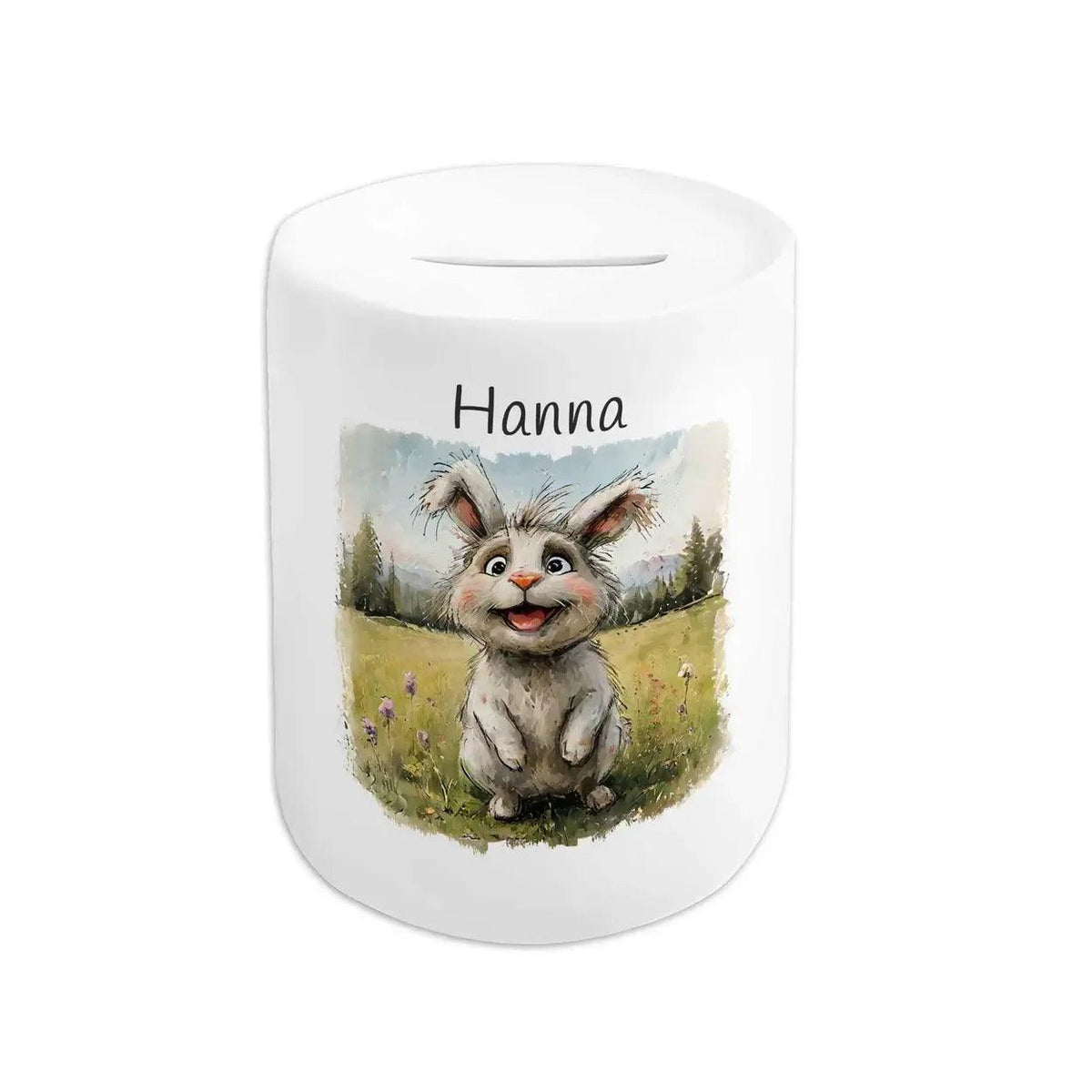 Spardose personalisiert Hoppelndes Glück - Druckerino