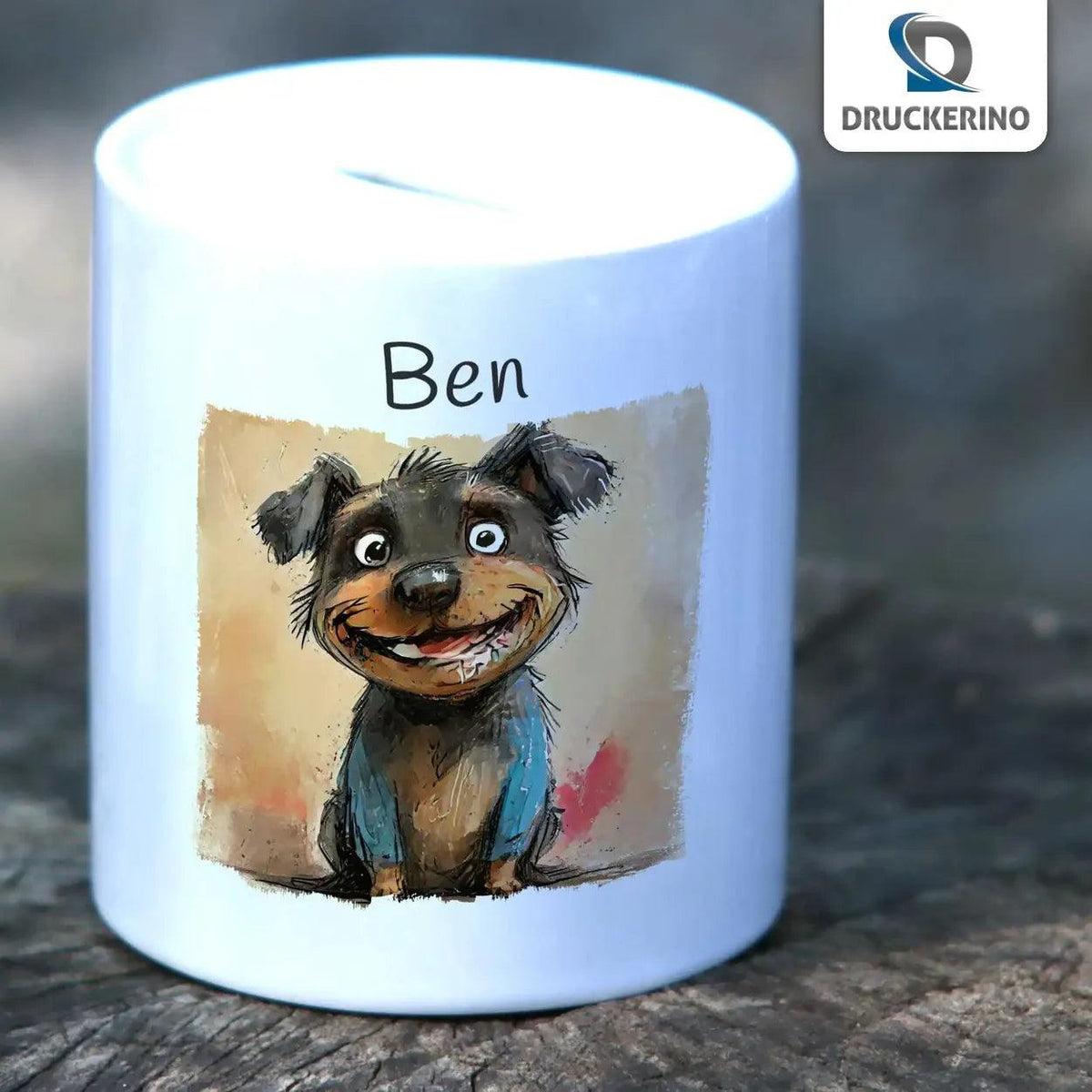 Spardose personalisiert Hund - Druckerino