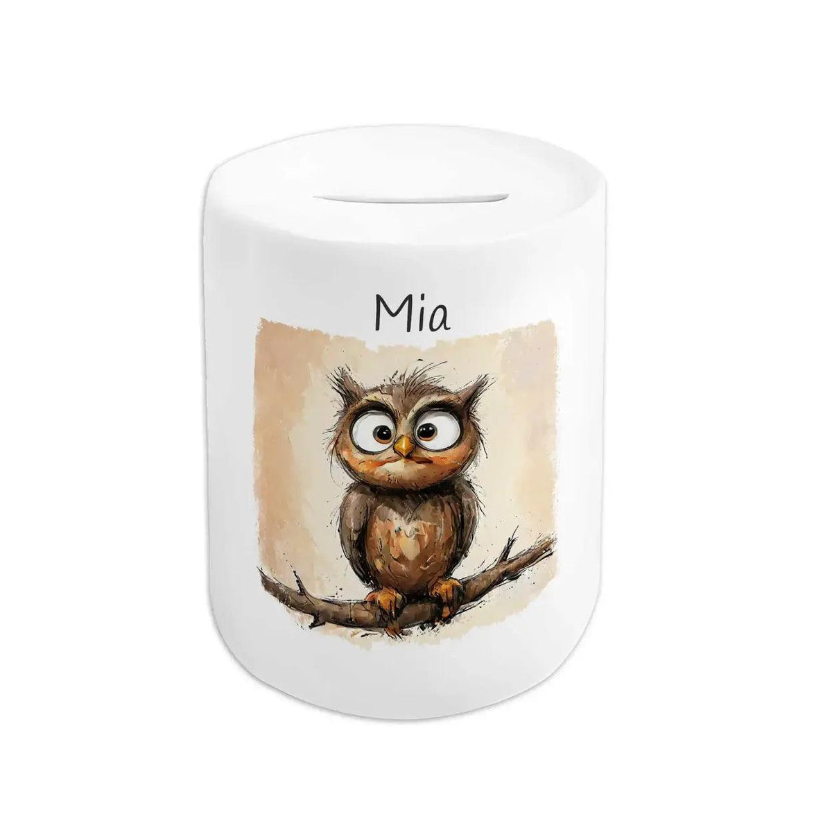 Spardose personalisiert Kleine Eule - Druckerino