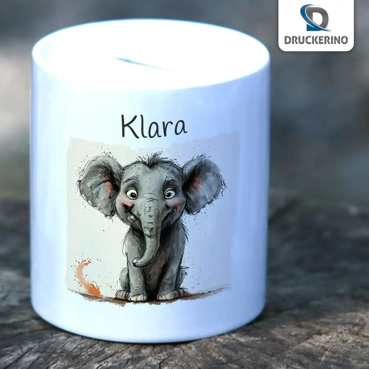 Spardose personalisiert Kleiner Elefant - Druckerino
