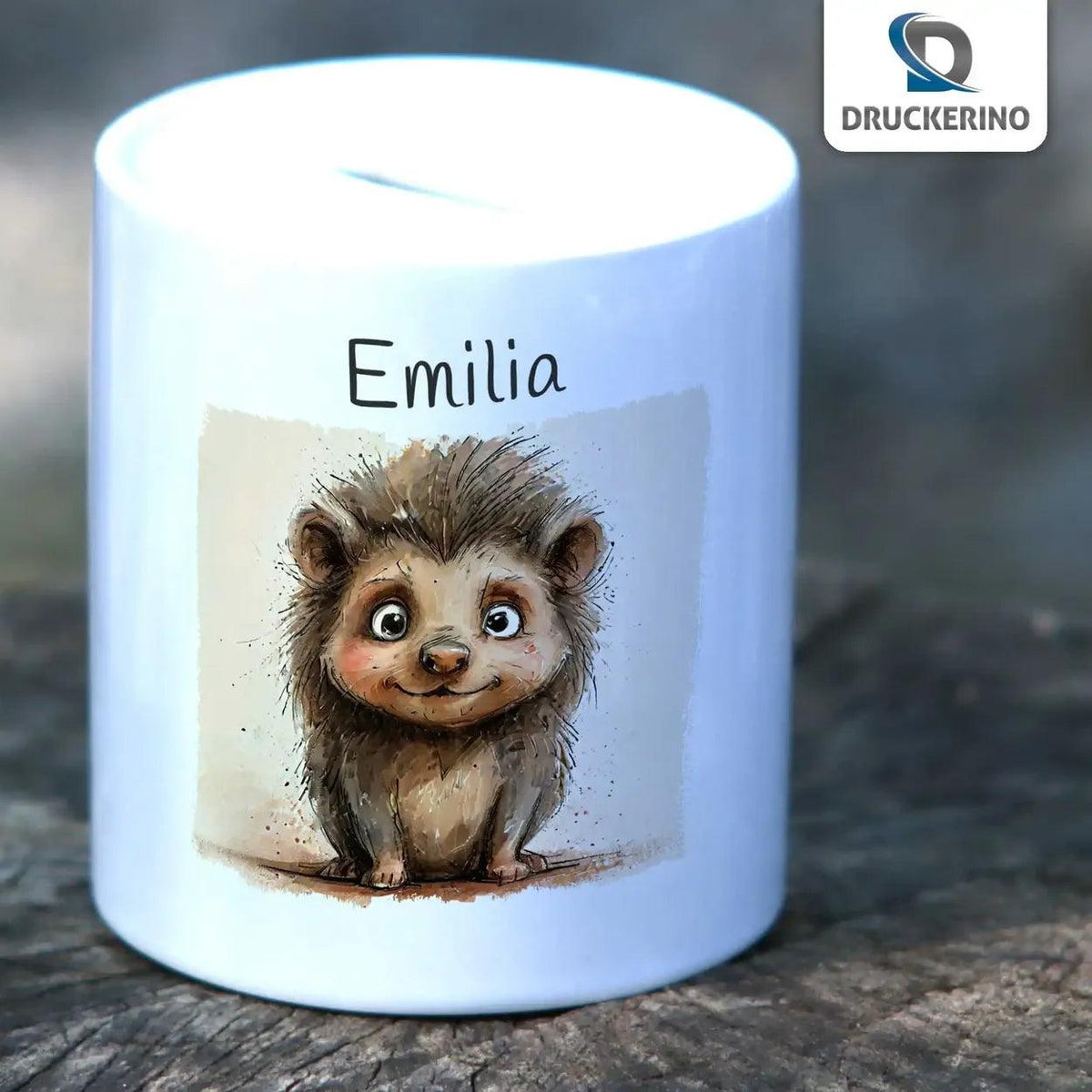 Spardose personalisiert Kleiner Sparfreund Igel - Druckerino