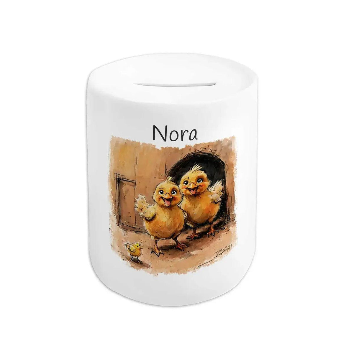 Spardose personalisiert Küken-Glück - Druckerino