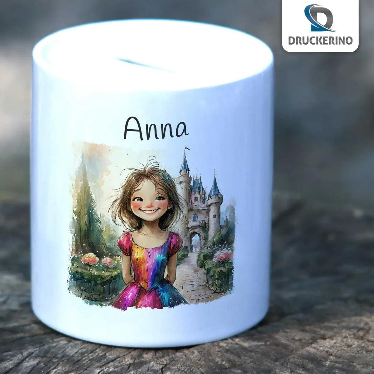 Spardose personalisiert Märchen-Abenteuer - Druckerino