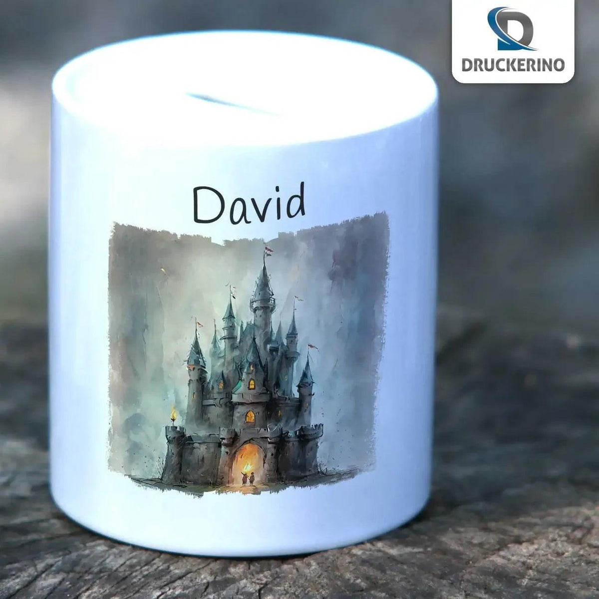 Spardose personalisiert Märchenschloss - Druckerino