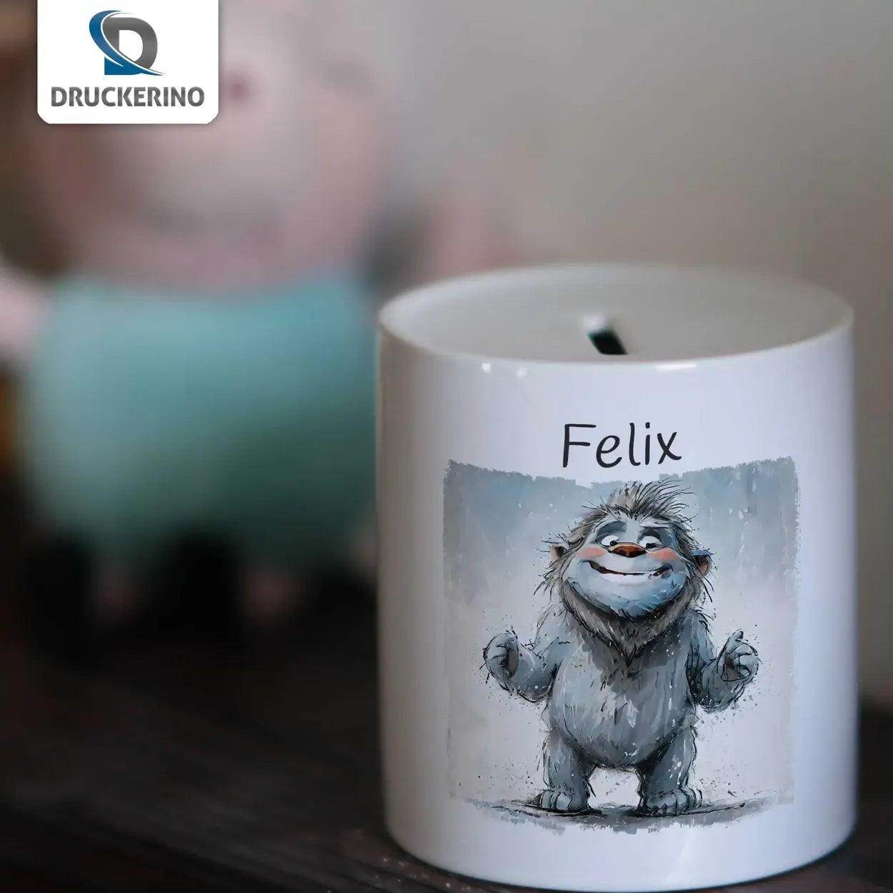 Spardose personalisiert Monster-Freund - Druckerino