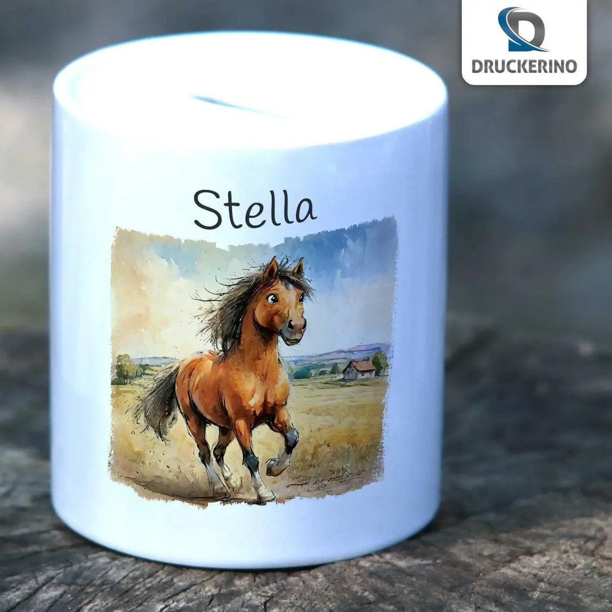 Spardose personalisiert Pferd - Druckerino