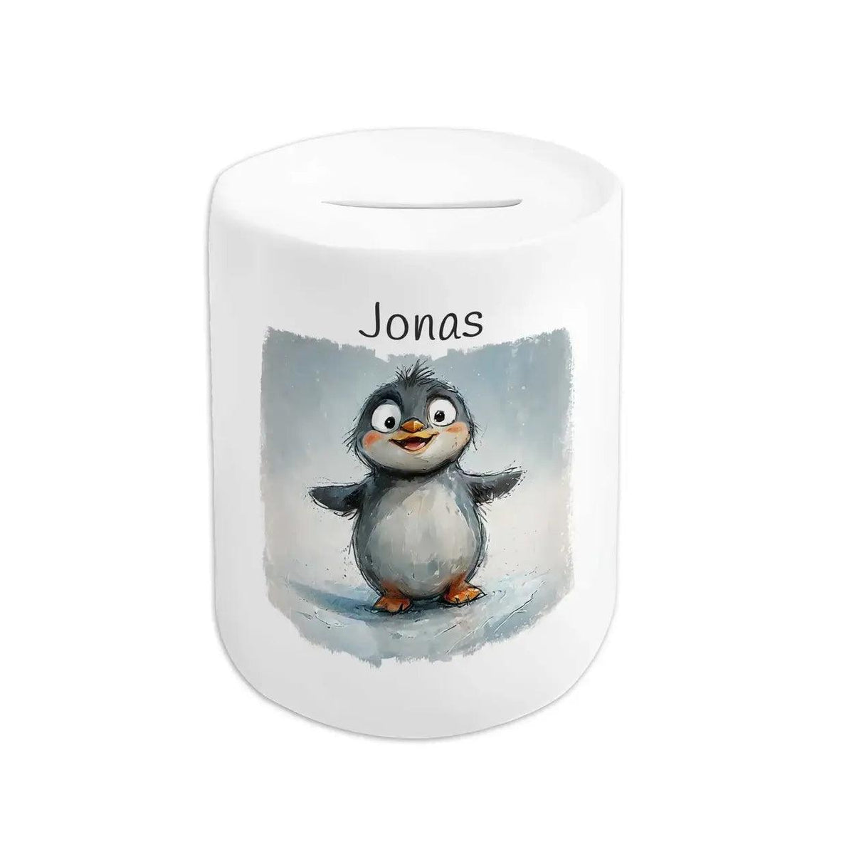 Spardose personalisiert Pinguin-Abenteuer - Druckerino