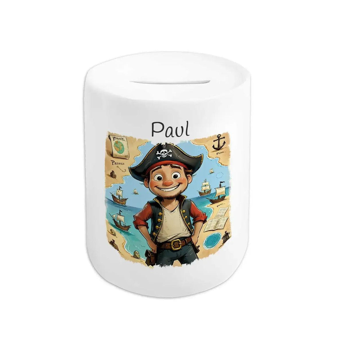 Spardose personalisiert Piraten-Abenteuer - Druckerino