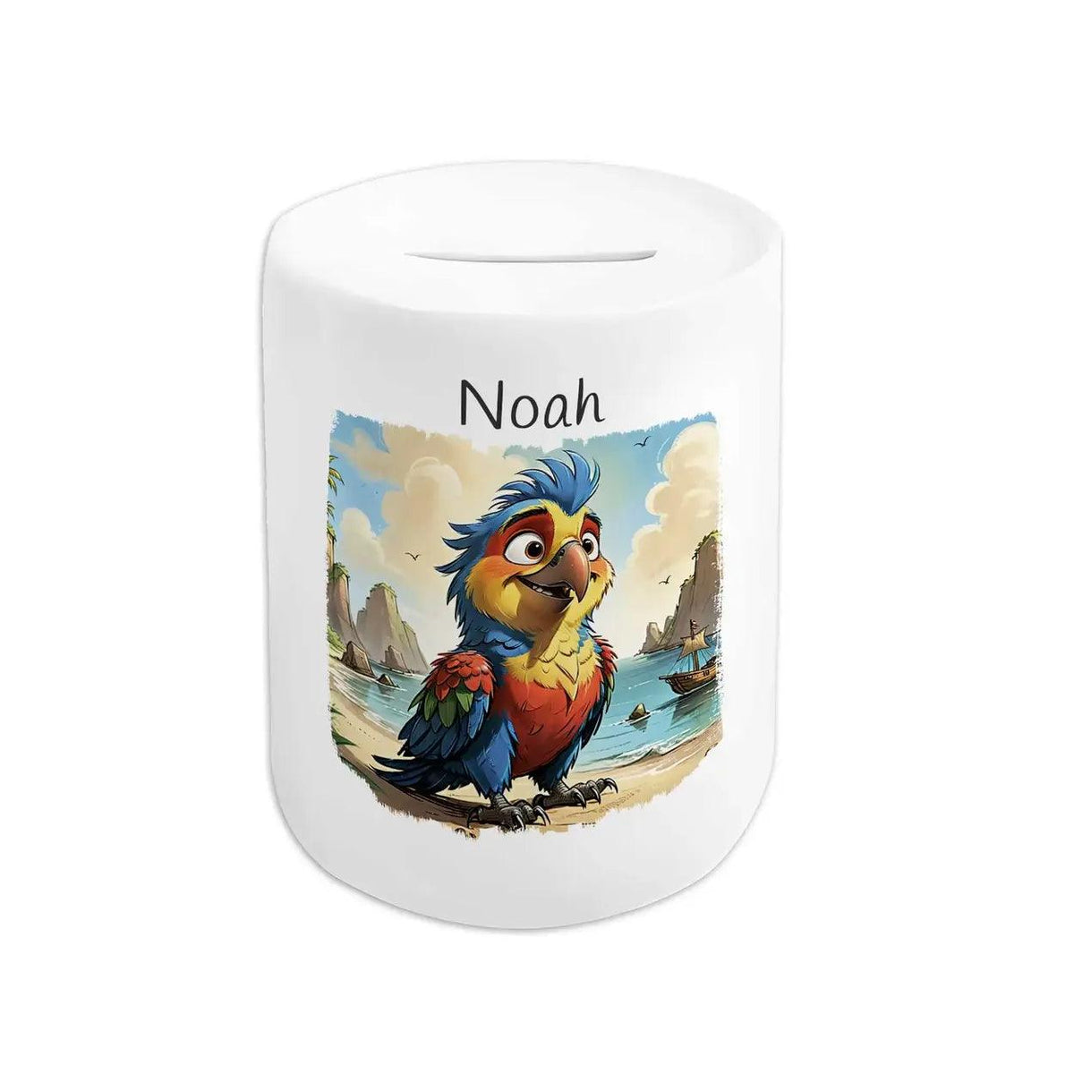 Spardose personalisiert Piraten-Papagei - Druckerino