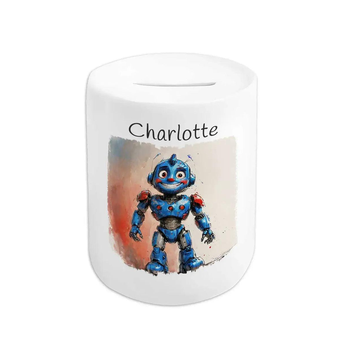 Spardose personalisiert Roboterfreund - Druckerino