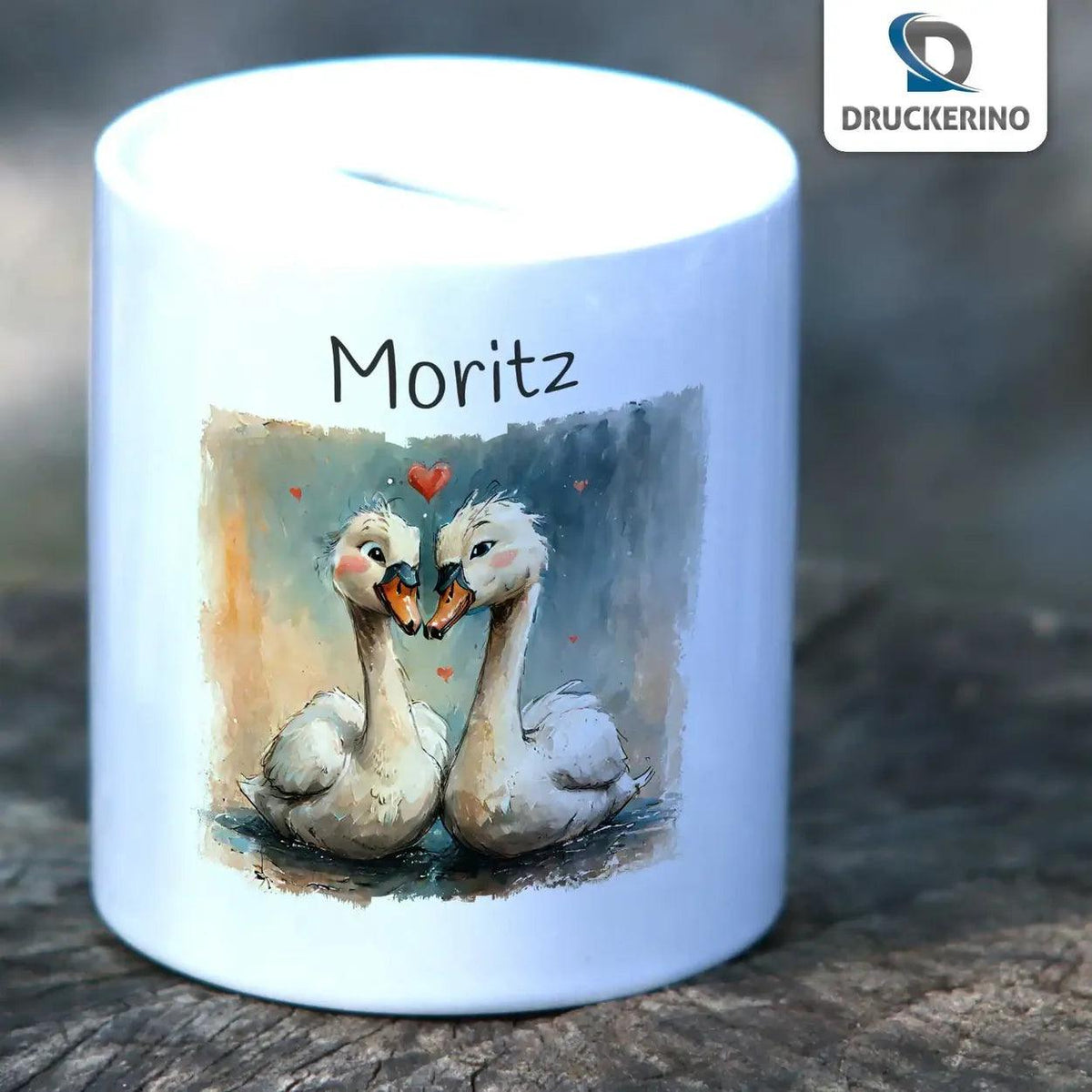 Spardose personalisiert Schwanensee - Druckerino