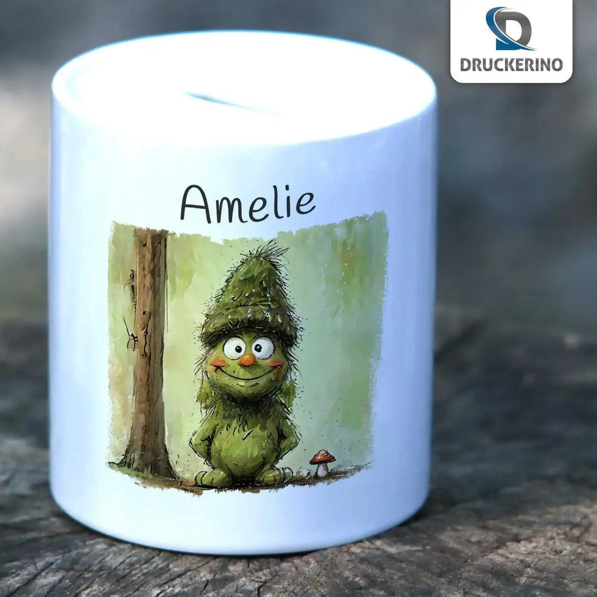 Spardose personalisiert Waldabenteuer-Freund - Druckerino