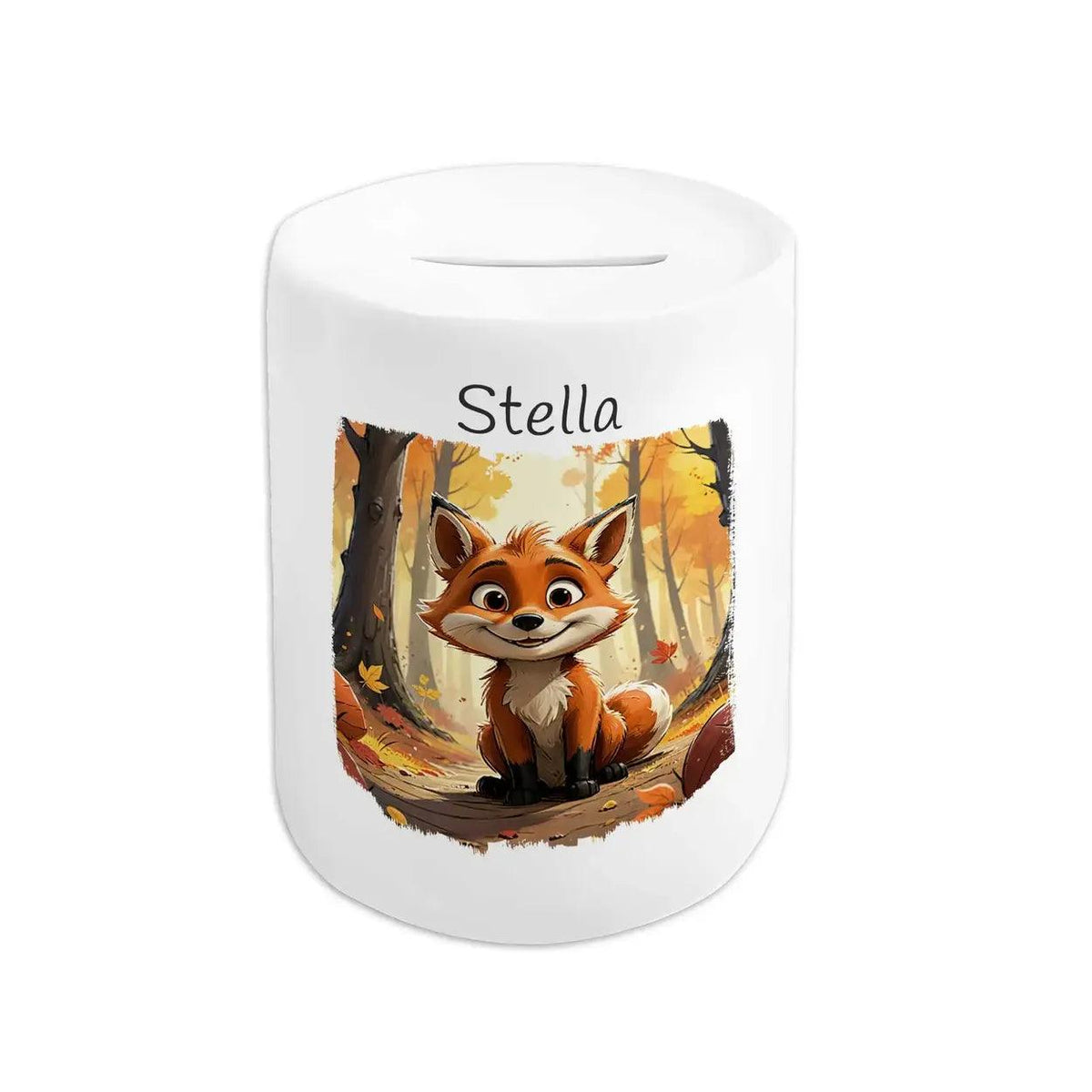 Spardose personalisiert Waldabenteuer Fuchs - Druckerino