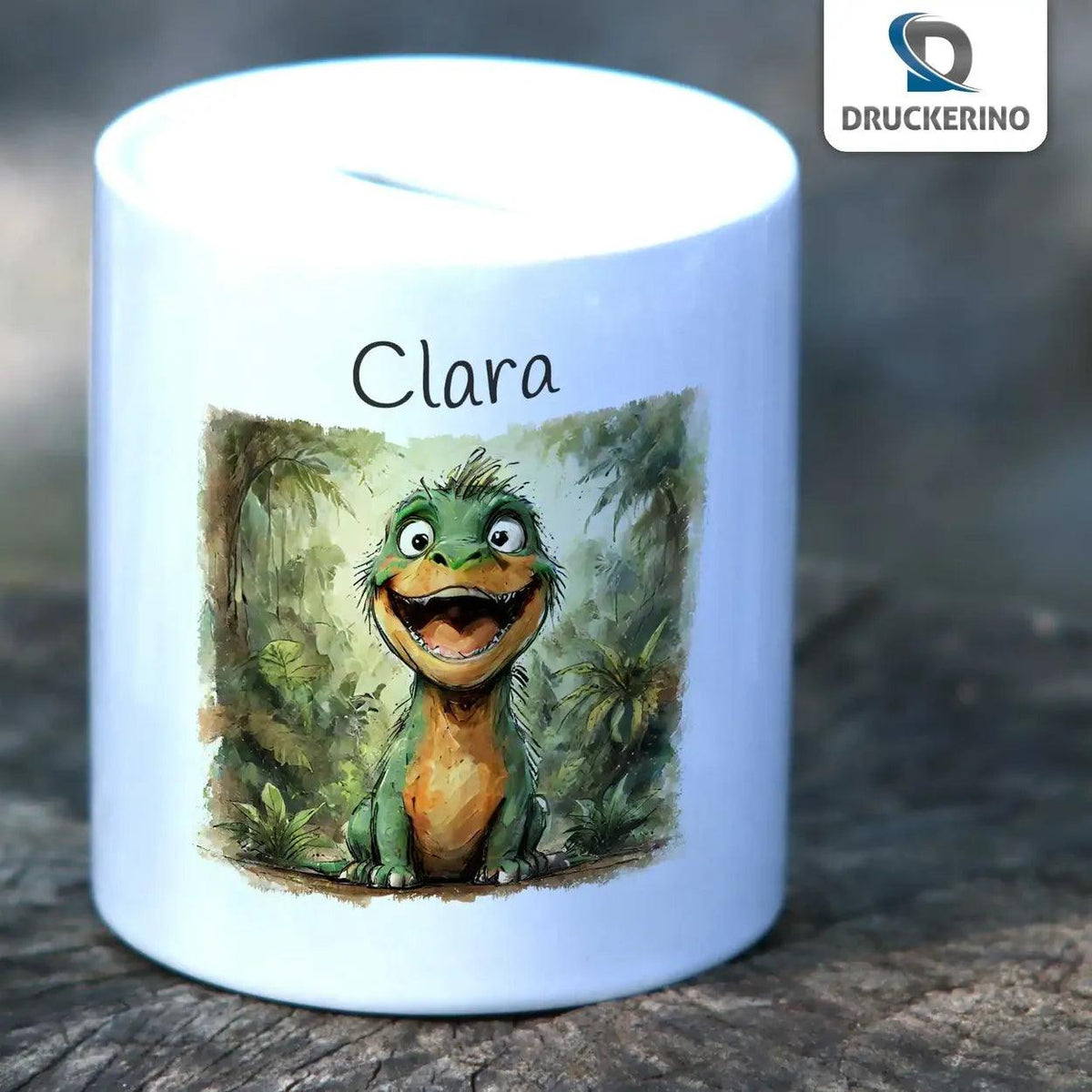 Spardose personalisiert Waldgeflüster Krokodil - Druckerino