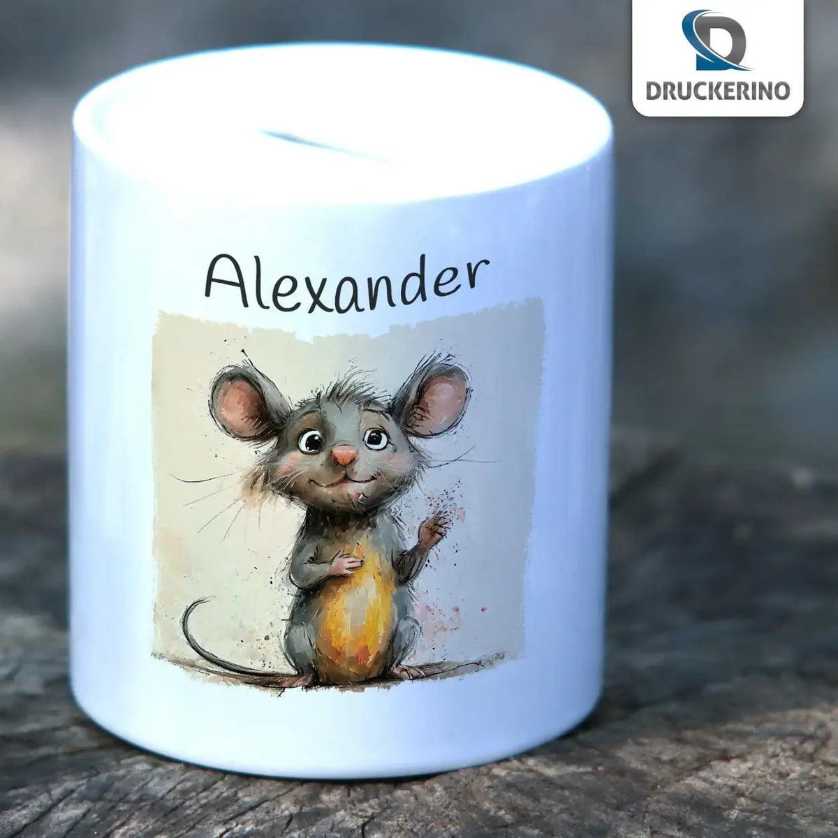 Spardose personalisiert Zauber-Maus - Druckerino