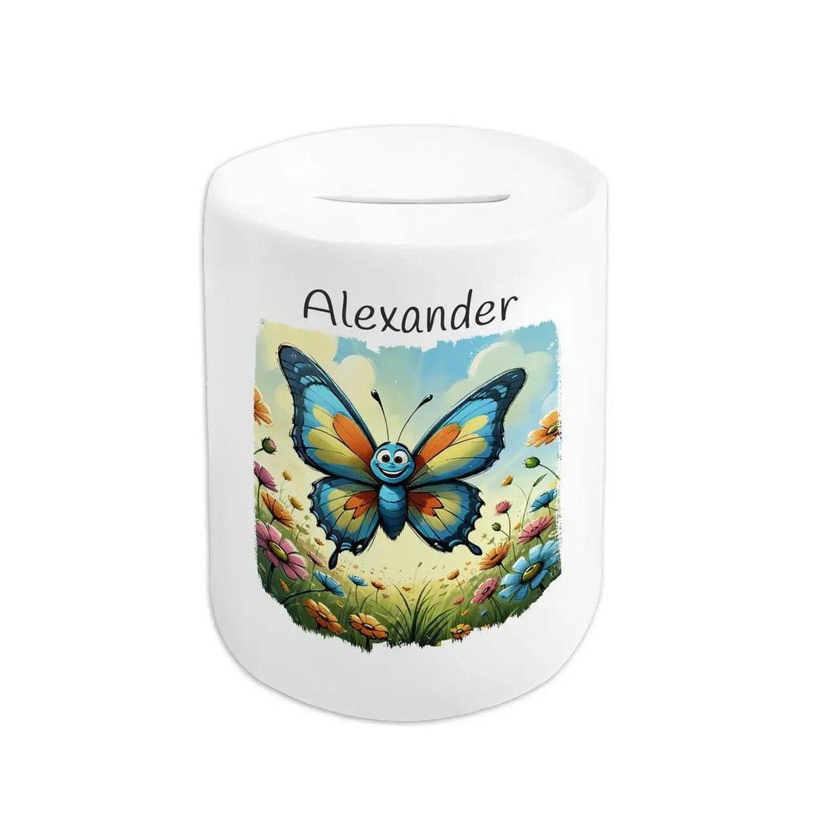 Spardose personalisiert Zauberflügel Schmetterling - Druckerino