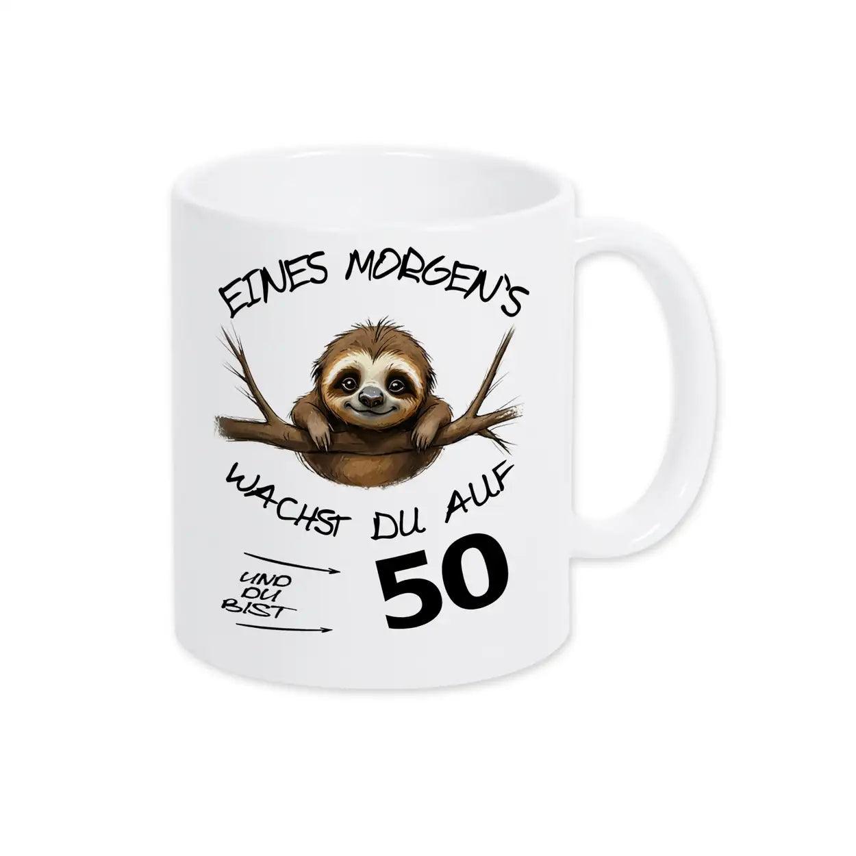 Tasse Eines Morgens wachst Du auf und bist 50 - Druckerino