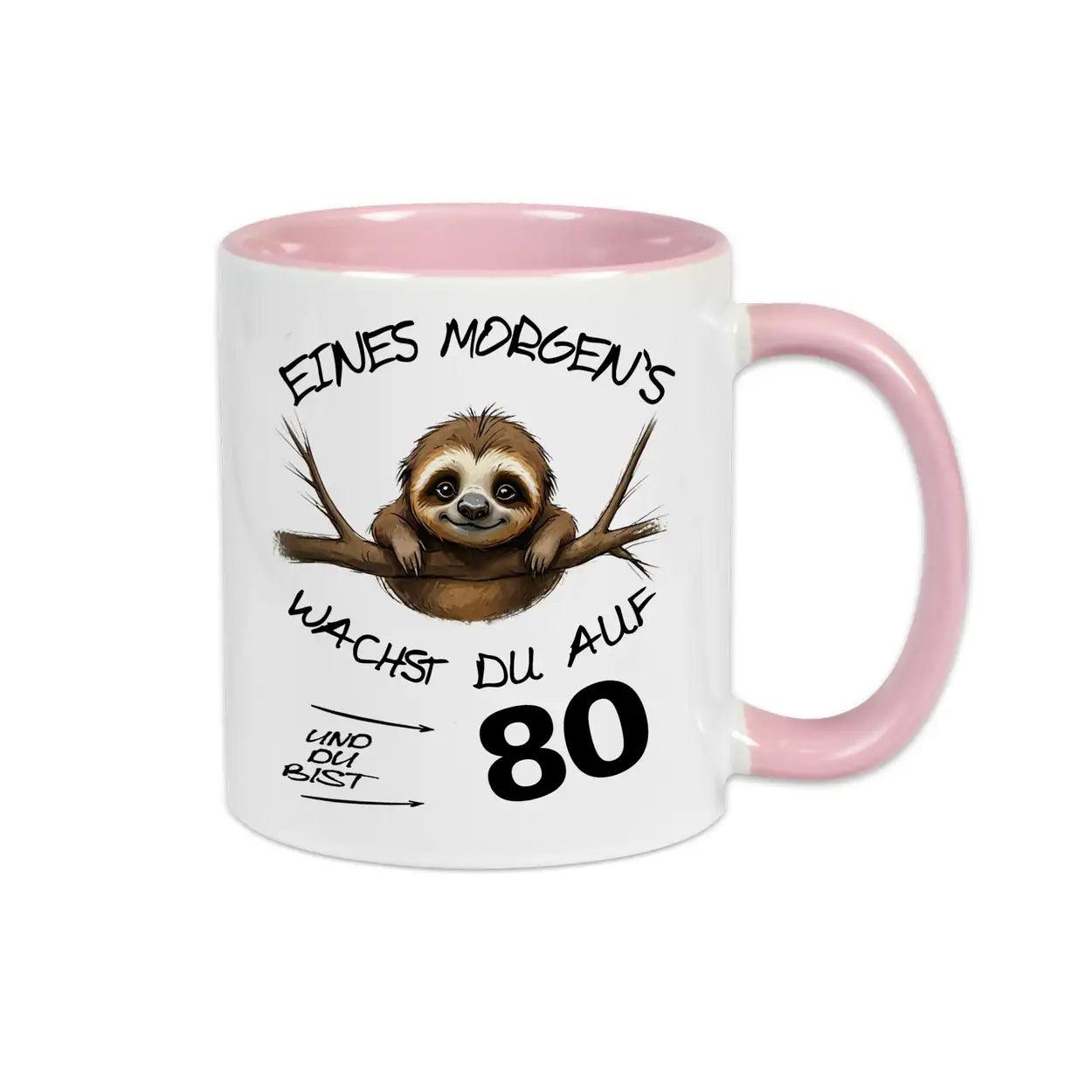 Tasse Eines Morgens wachst Du auf und bist 80 - Druckerino