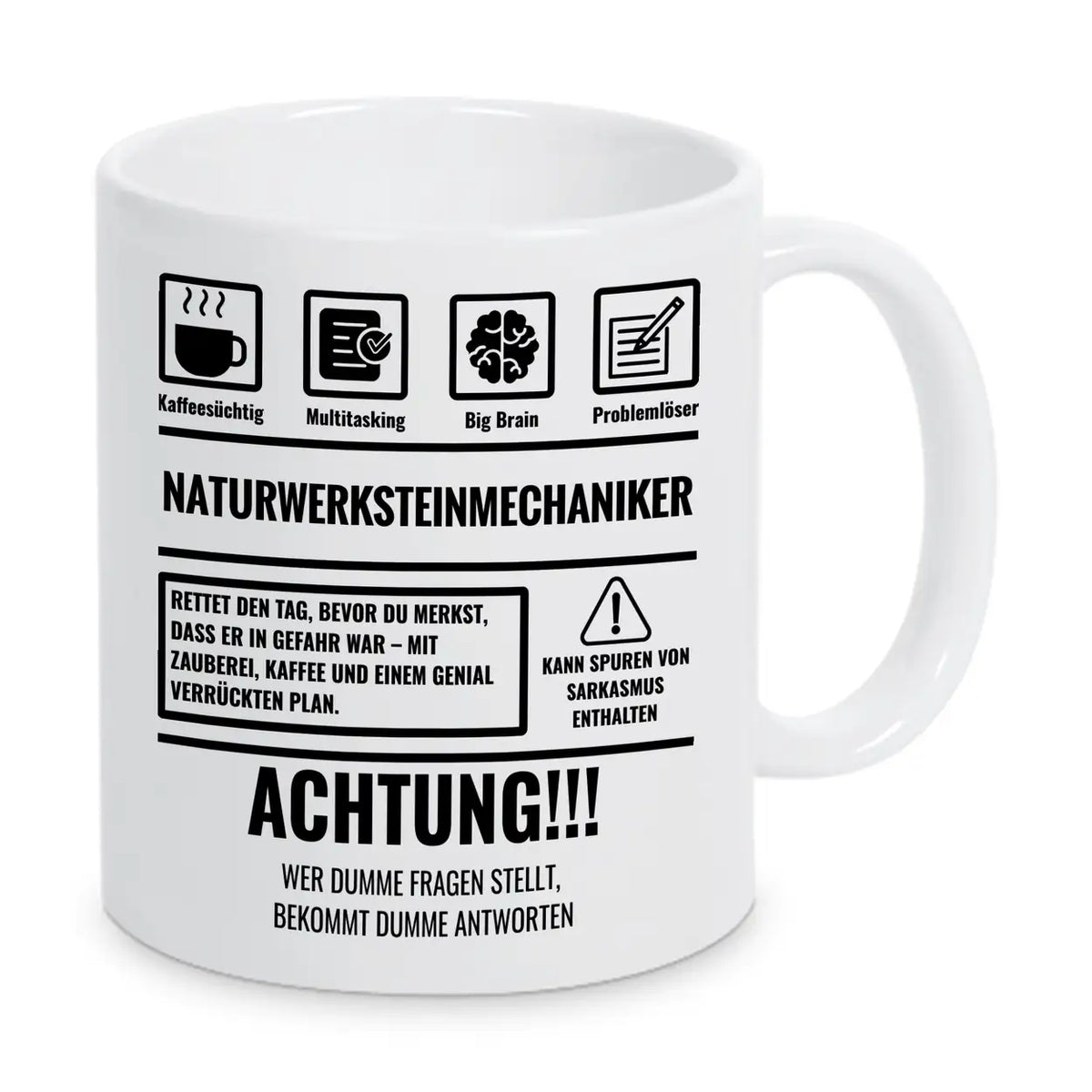Tasse Sarkasmus Naturwerksteinmechaniker - Druckerino