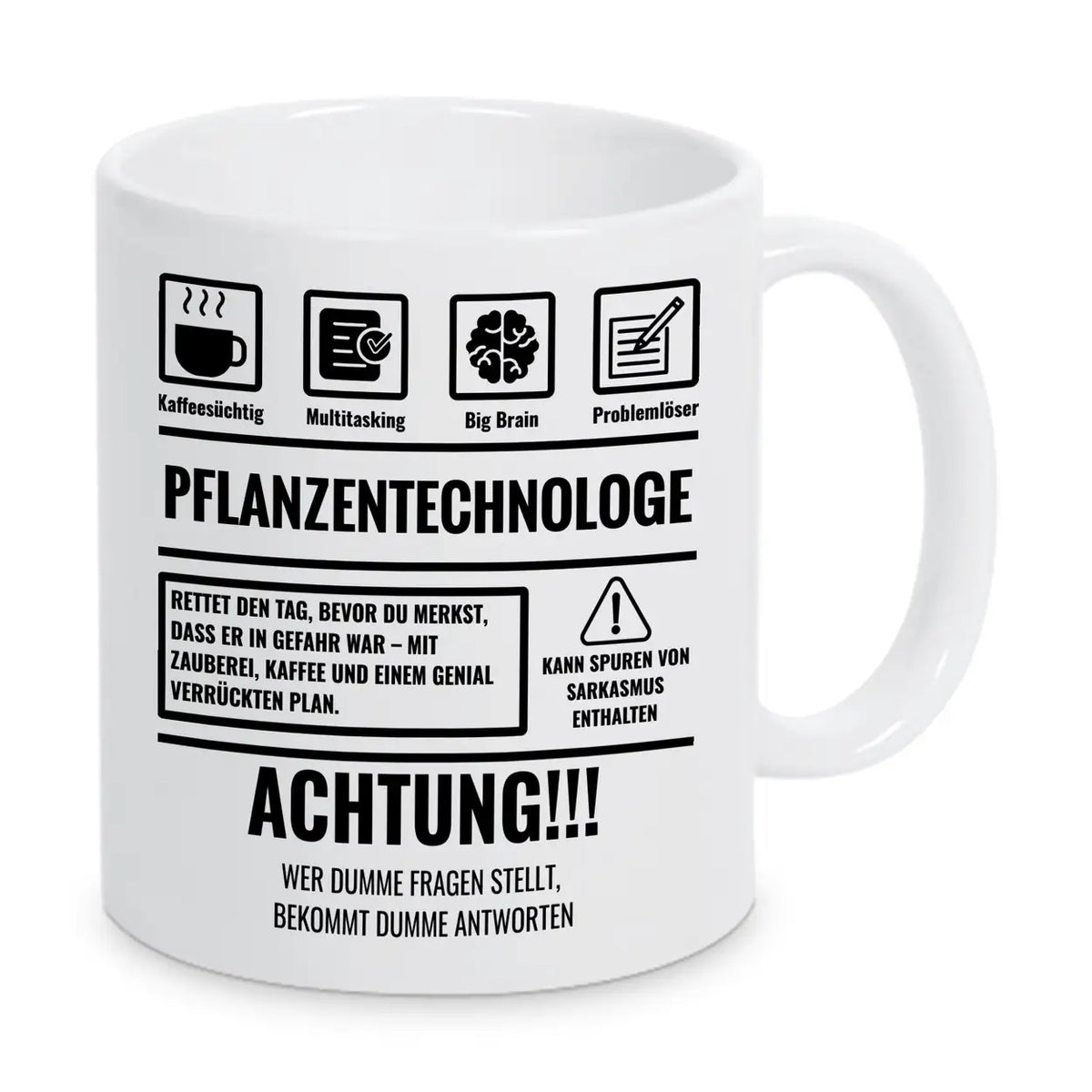 Tasse Sarkasmus Pflanzentechnologe - Druckerino
