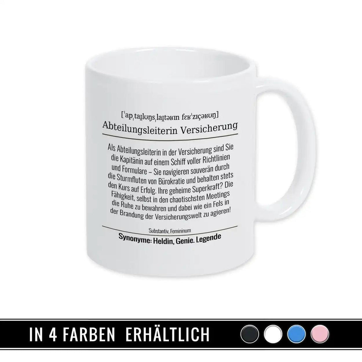 Tasse für Abteilungsleiterin Versicherung - Druckerino