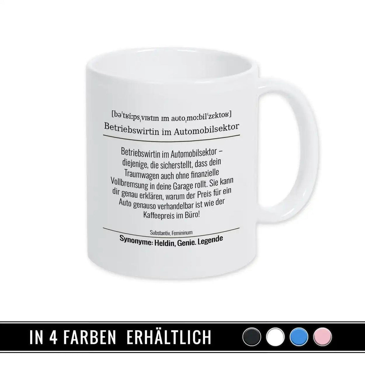 Tasse für Betriebswirtin im Automobilsektor - Druckerino