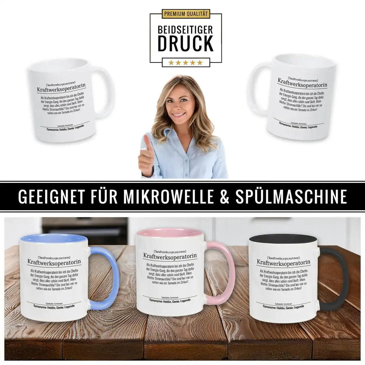 Tasse für Kraftwerksoperatorin - Druckerino