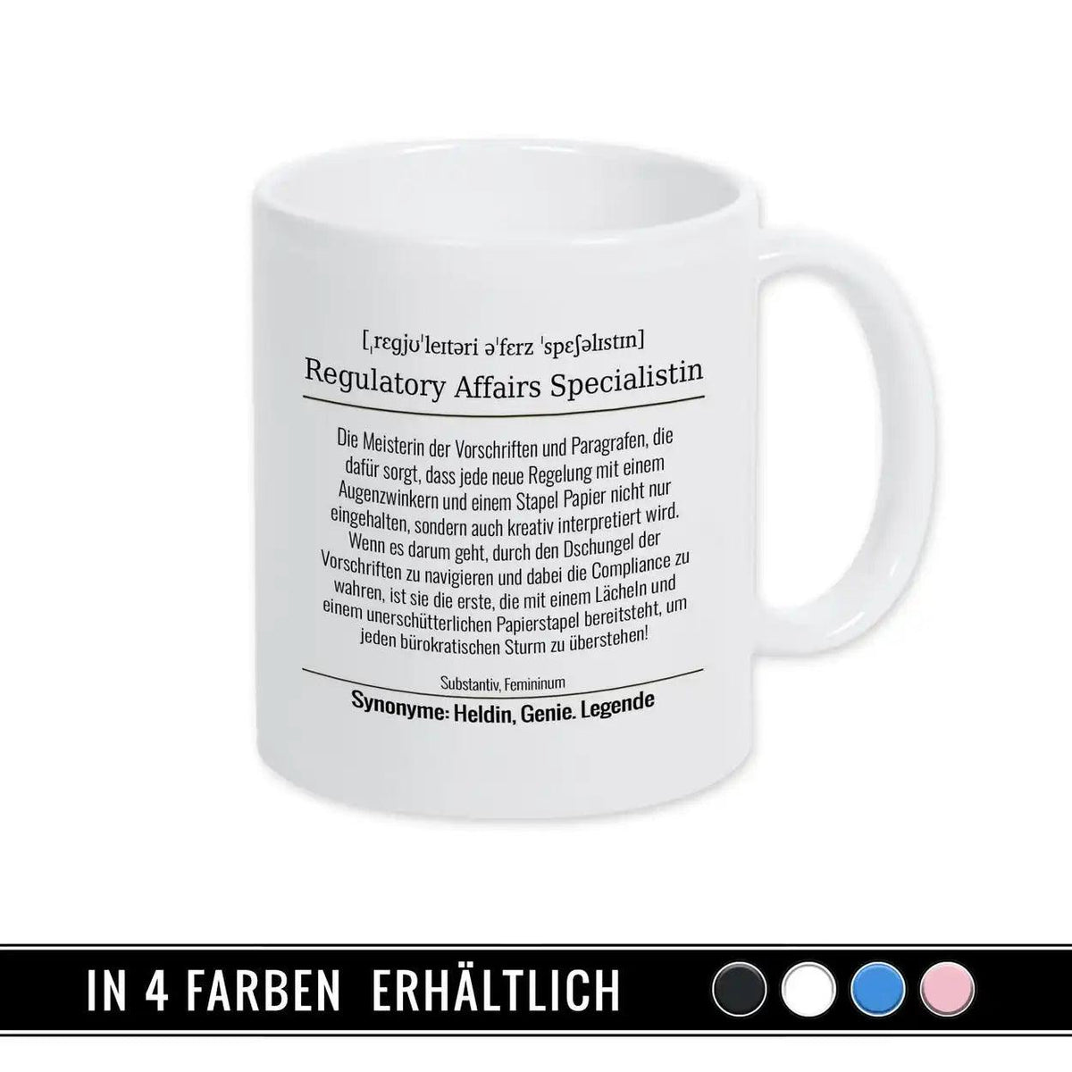 Tasse für Regulatory Affairs Specialistin - Druckerino