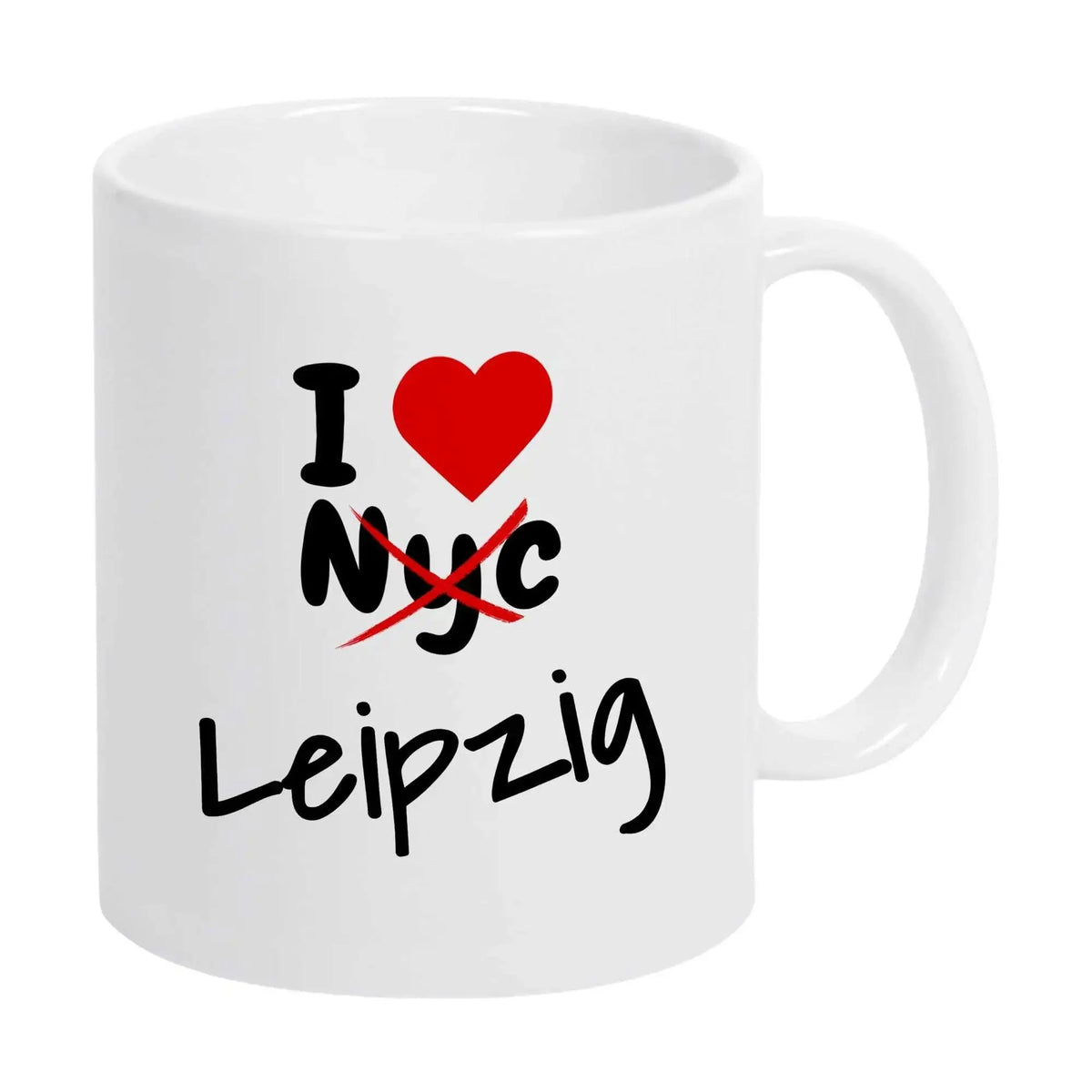 Tasse I Love Leipzig nicht NYC - Druckerino