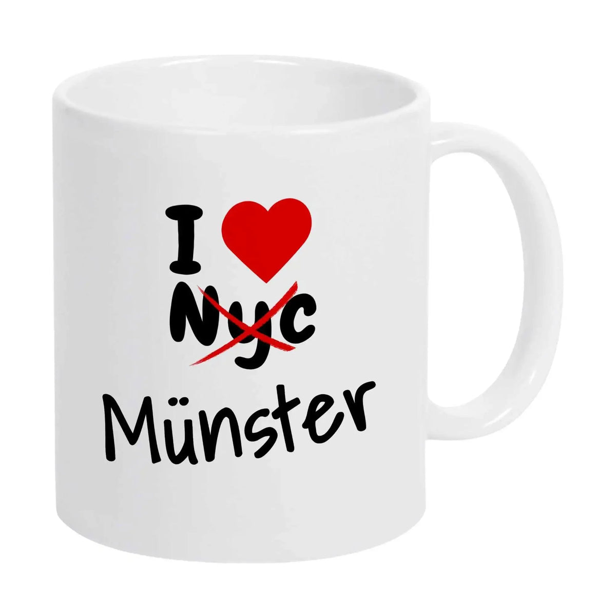 Tasse I Love Münster nicht NYC - Druckerino