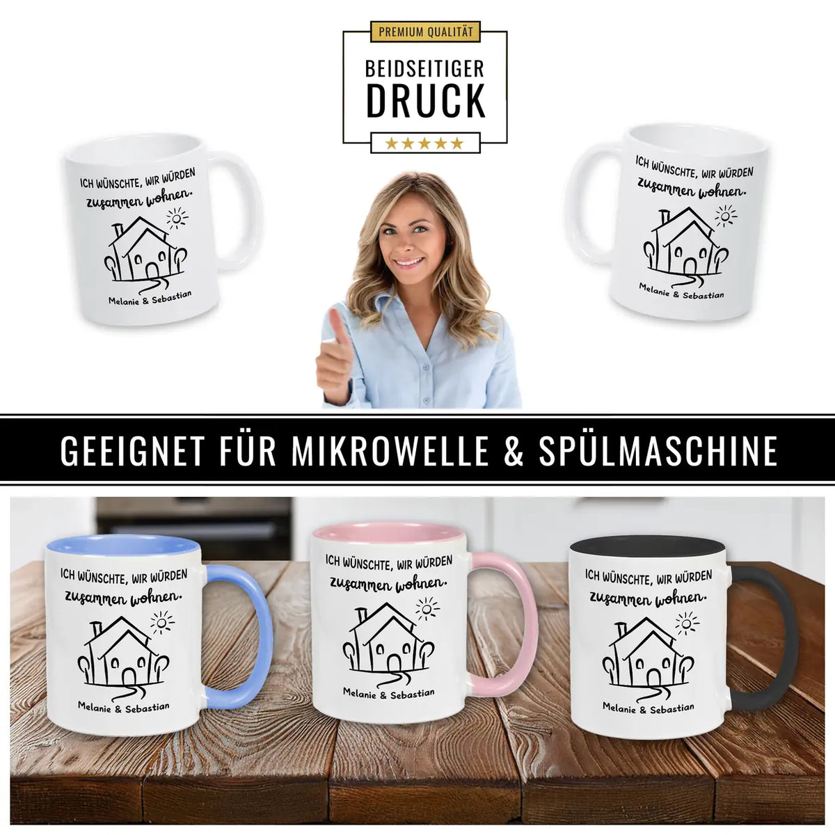 Tasse Ich wünschte wir würden zusammen wohnen