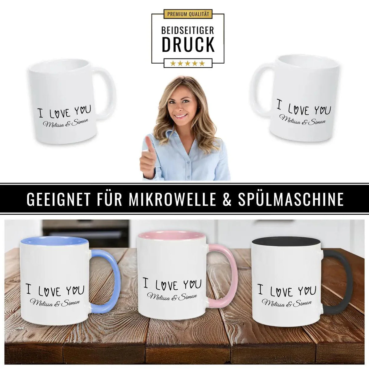 Tasse mit Namen | I Love you - Druckerino