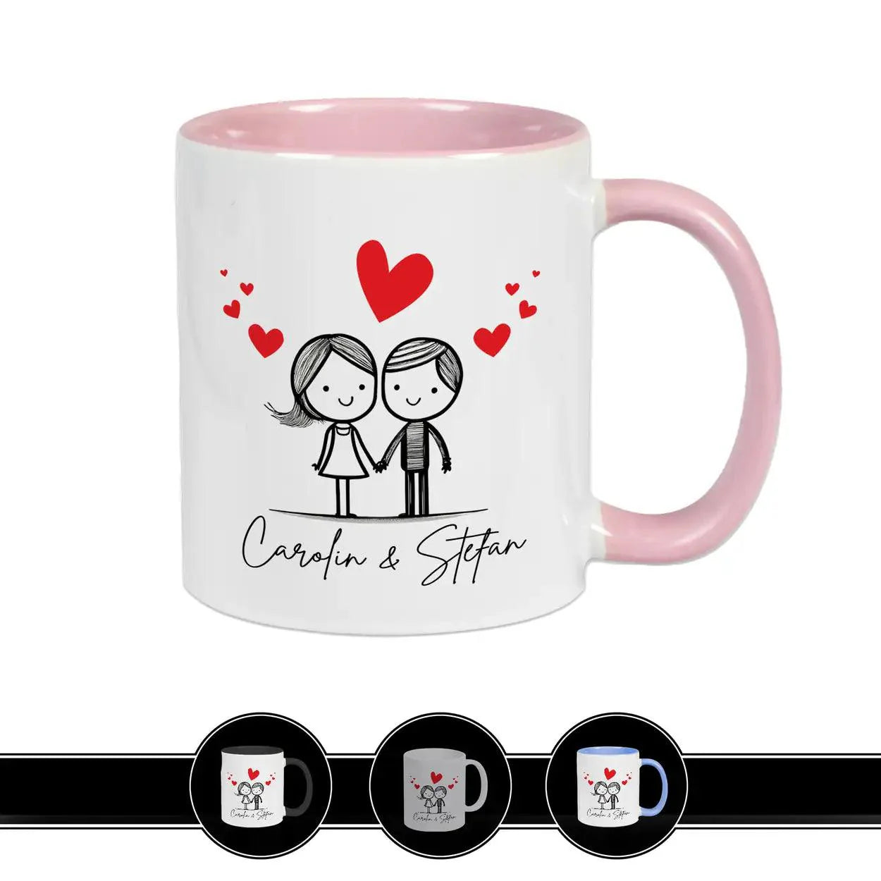Tasse mit Namen personalisiert - Pärchen - Druckerino