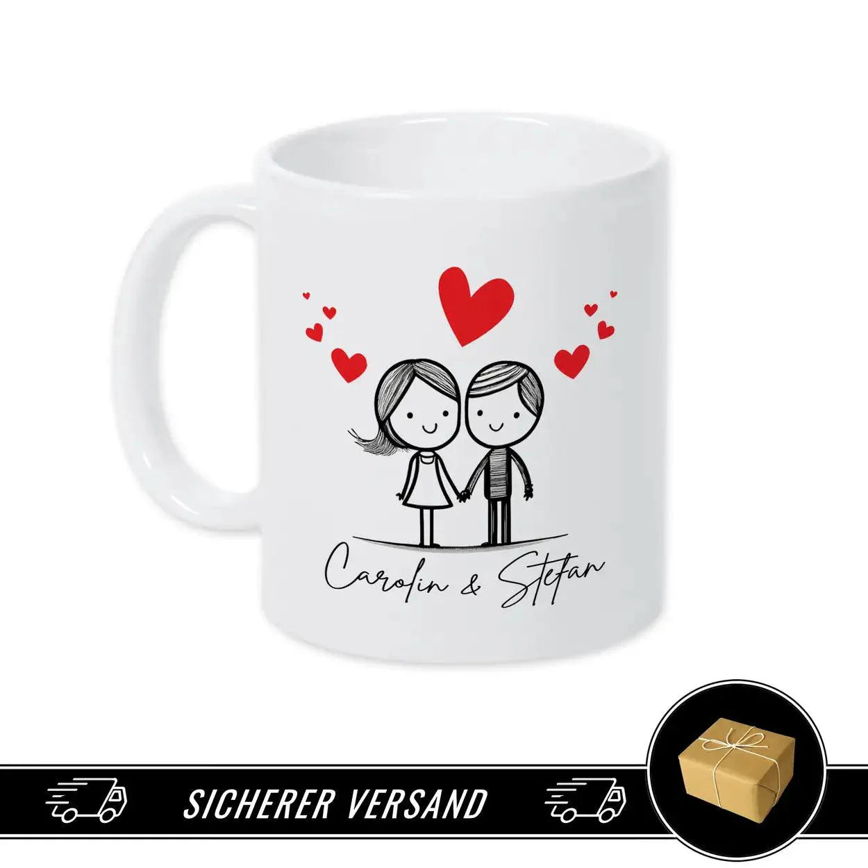 Tasse mit Namen personalisiert - Pärchen - Druckerino