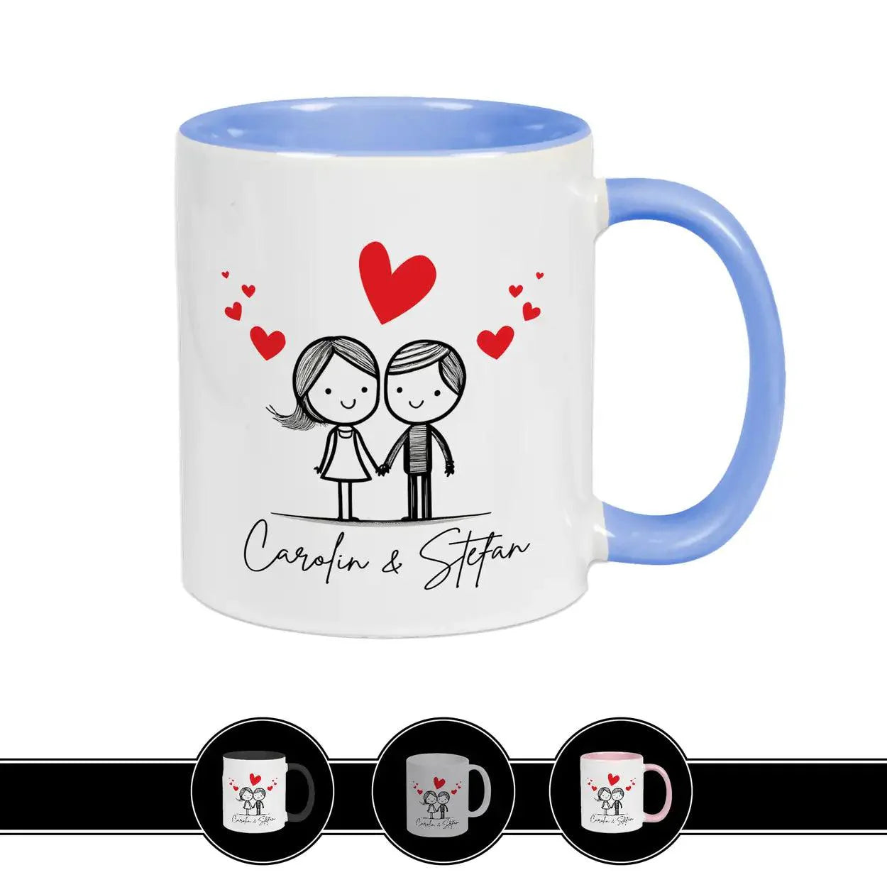 Tasse mit Namen personalisiert - Pärchen - Druckerino