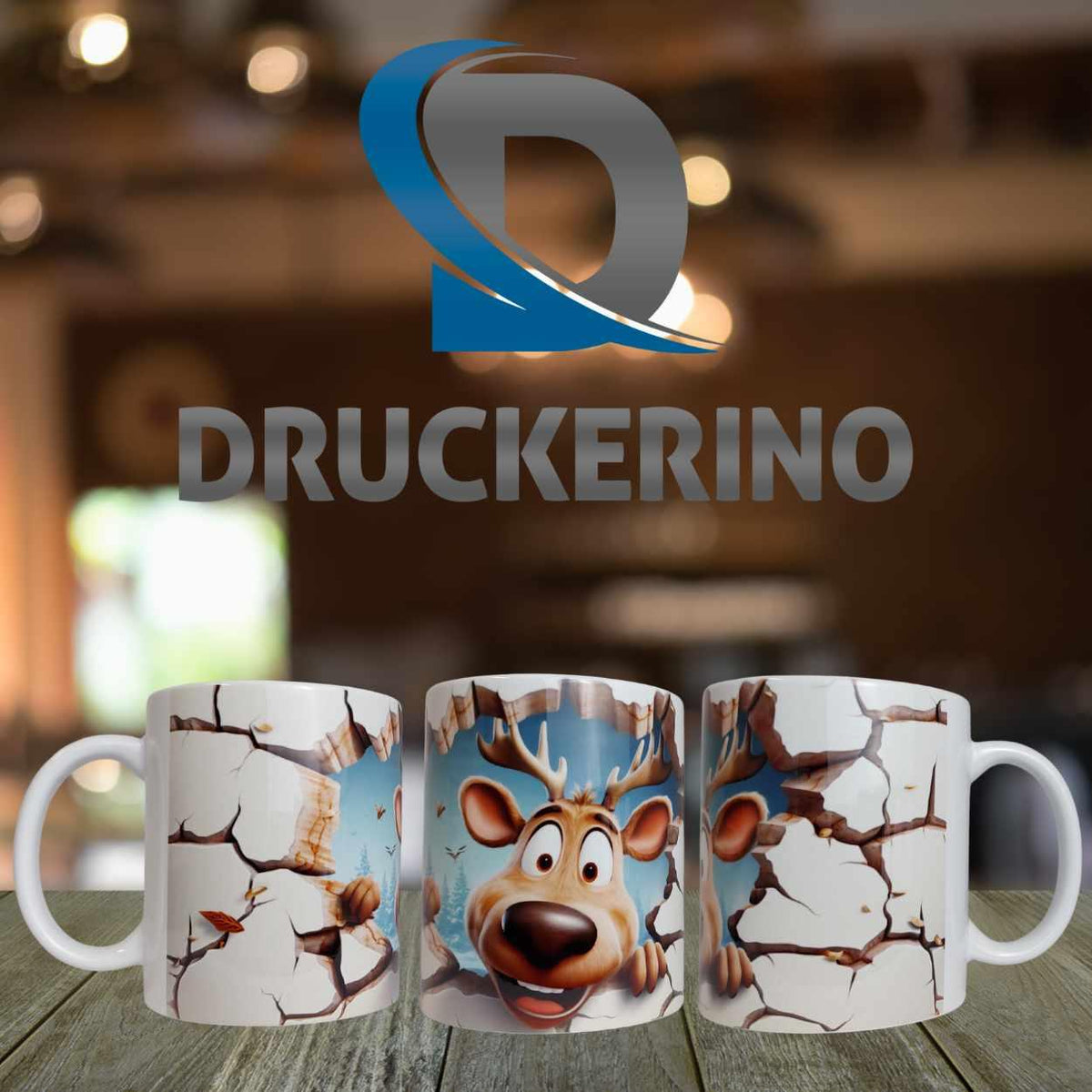 Tasse mit süßem Rentier-Motiv - Druckerino