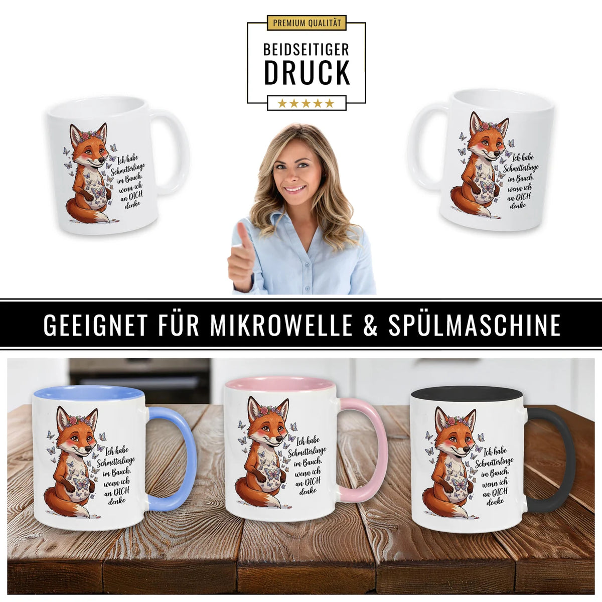 Tasse Schmetterlinge im Bauch