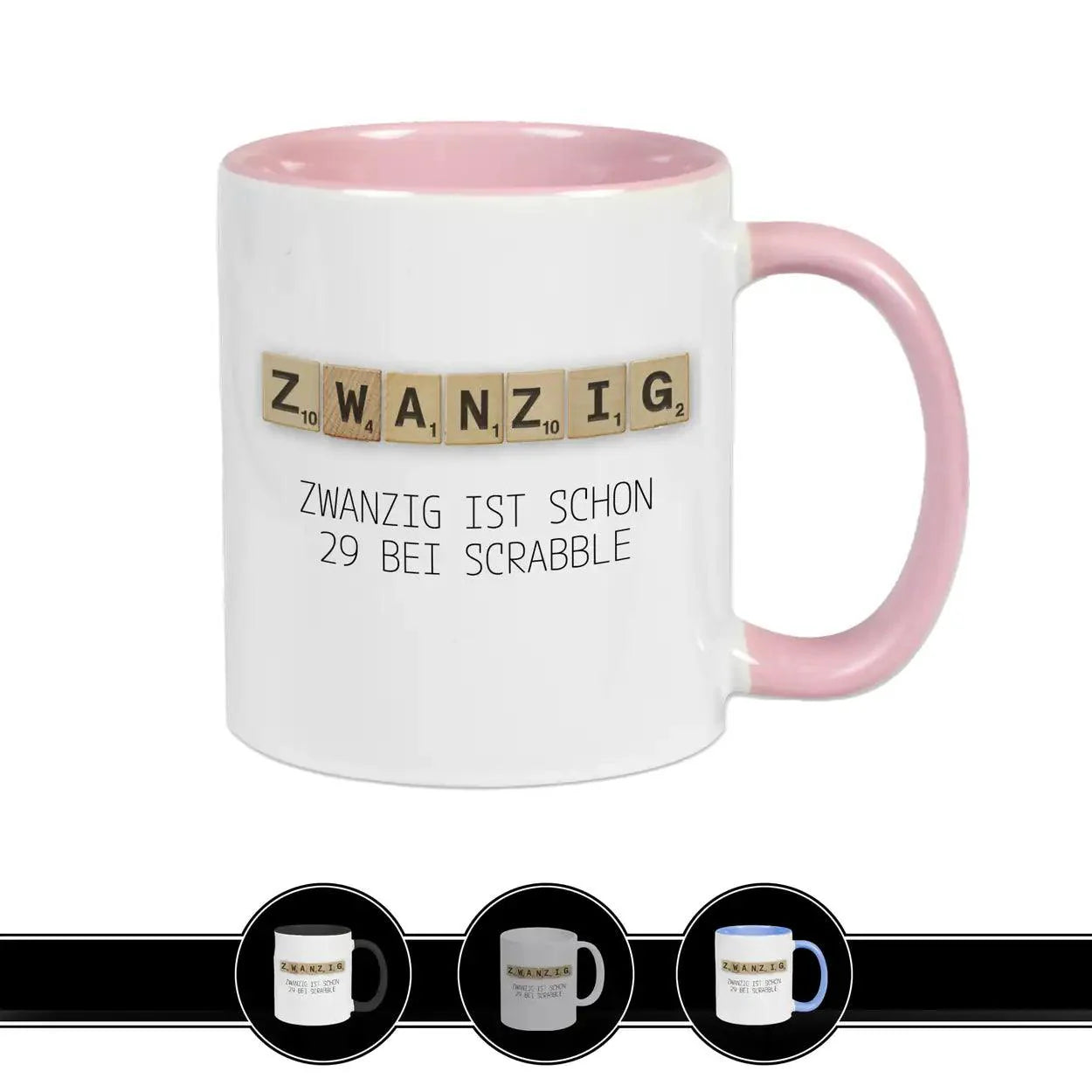 Tasse zum 20. Geburtstag - Scrabble - Druckerino