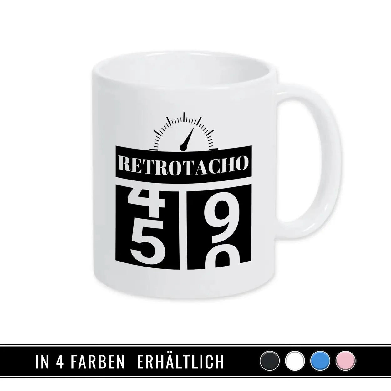 Tasse zum 50. Geburtstag - Retro Tacho - Druckerino